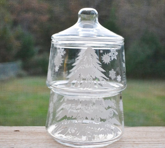 Christmas Tree Candy Jars
 Vintage Christmas Tree Apothecary Jar Candy Jar Christmas