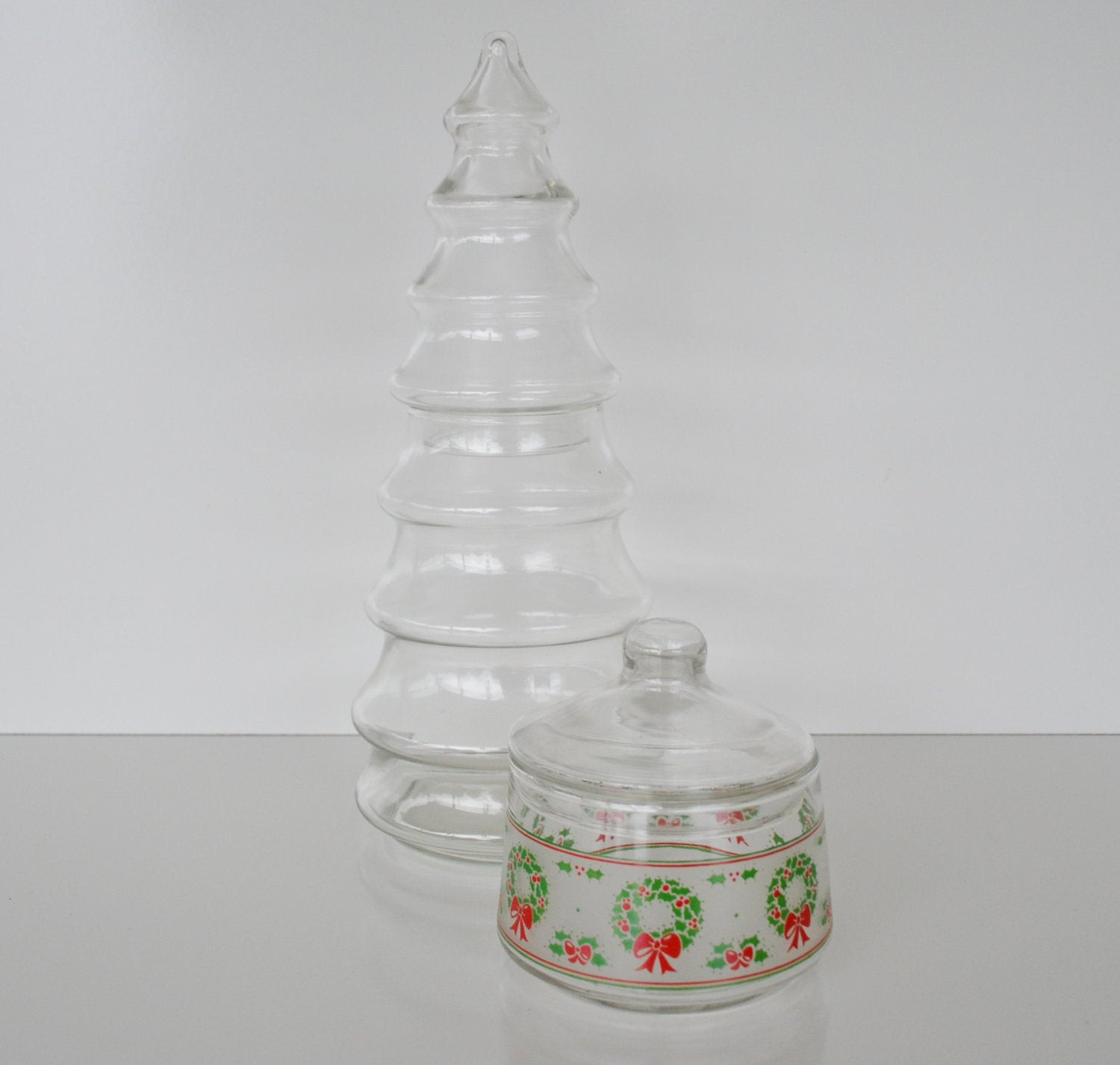 Christmas Tree Candy Jars
 Vintage Christmas Tree Apothecary Jars Candy Jars Christmas