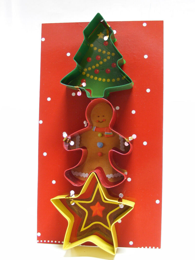 Christmas Tree Cookies Cutter
 3 PIECE COOKIE CUTTER SET CHRISTMAS TREE GINGERBREAD MAN
