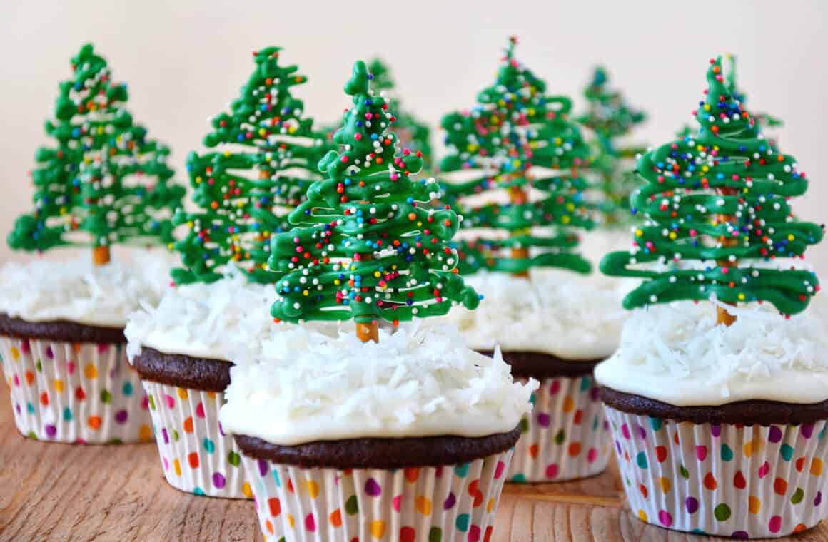 Christmas Tree Cupcakes
 Just a Taste
