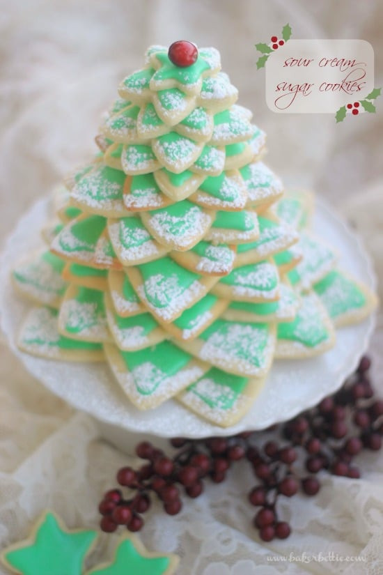 Christmas Tree Cut Out Cookies
 Cookie Christmas Tree Sour Cream Sugar Cookies Baker Bettie