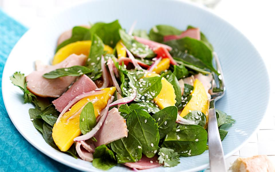 Cold Salads For Thanksgiving
 Cold turkey and ham salad with mango and honey dressing