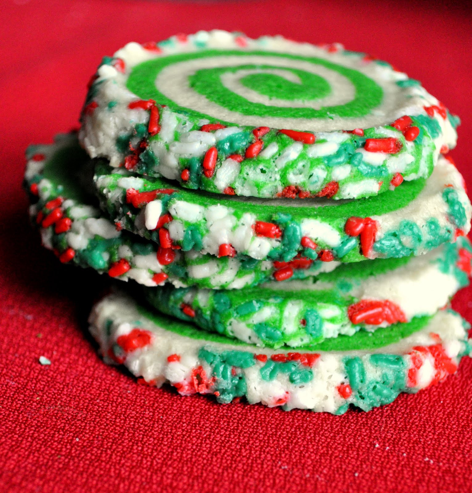 Colorful Christmas Cookies
 Our Italian Kitchen Colorful Swirl Cookies