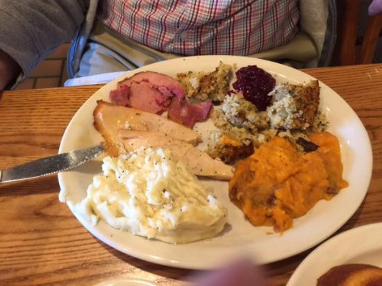 Crackerbarrel Thanksgiving Dinner
 Great way to top off the day strawberry shortcake and