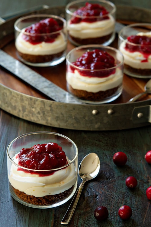 Cranberry Desserts For Thanksgiving
 No Bake Mini Cranberry Orange Cheesecakes