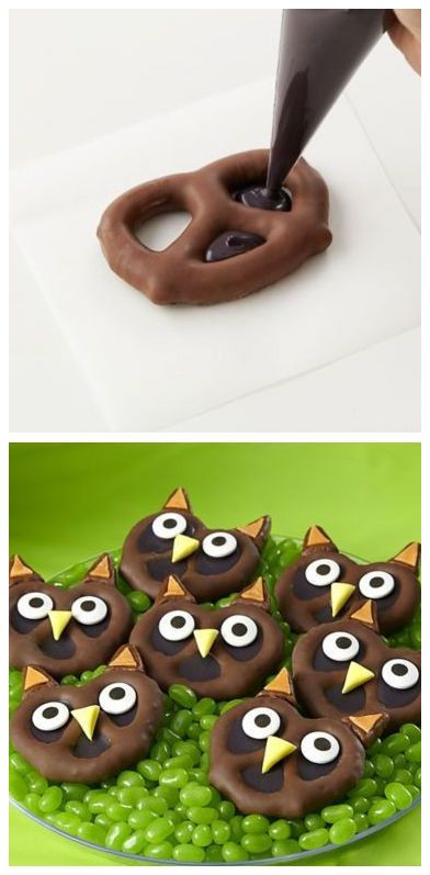 Cute Halloween Desserts
 Pretzel Owl Can s cute Halloween treats