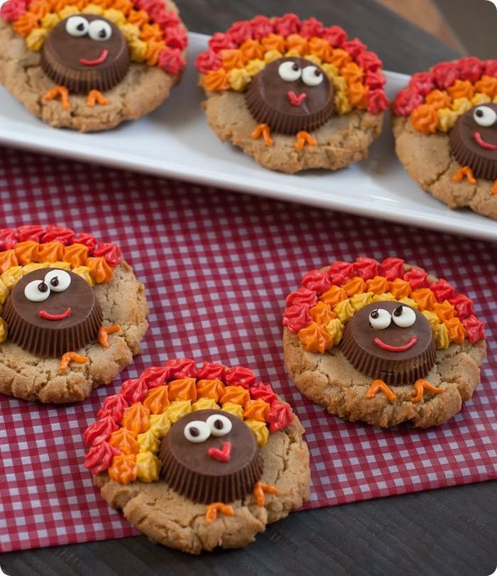 Cute Thanksgiving Desserts
 Easy Reese s Peanut Butter Cup Turkey Cookies Kitchen