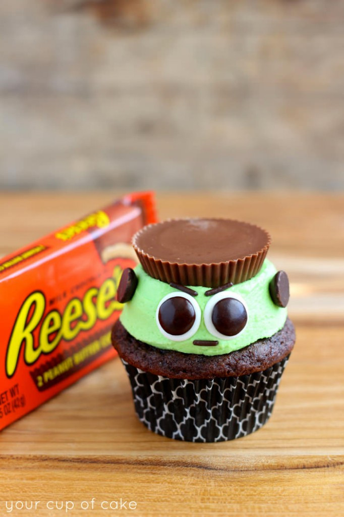 Easy Halloween Cupcakes
 Reese s Frankenstein Cupcakes Your Cup of Cake