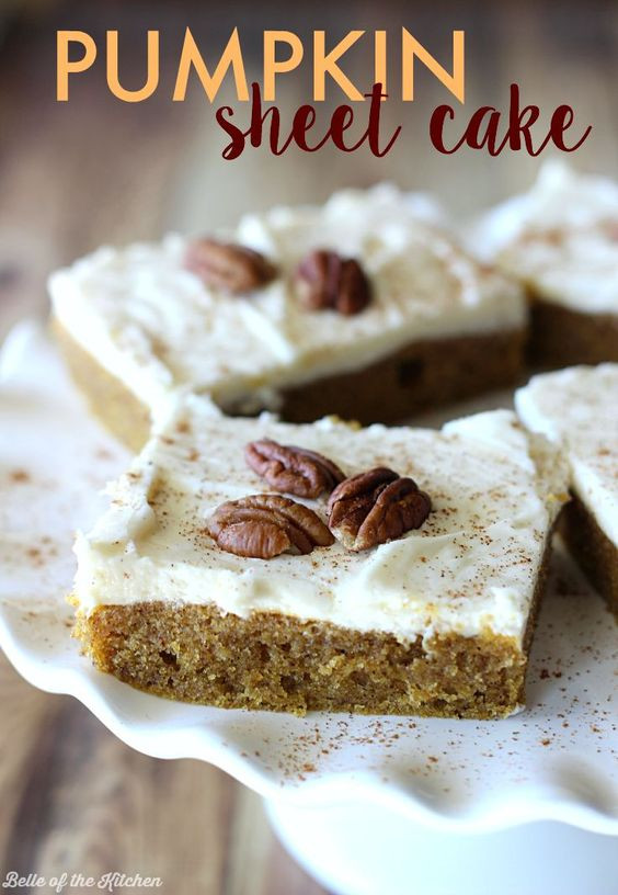 Fall Desserts For A Crowd
 Pumpkin Sheet Cake Recipe
