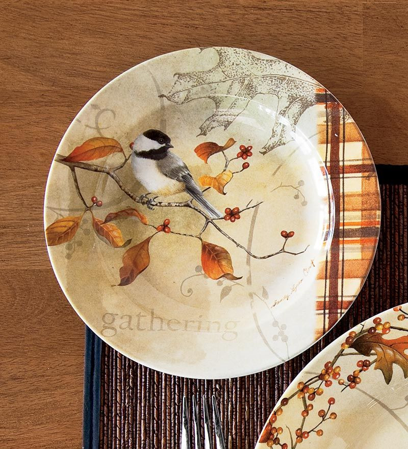 Fall Dinner Plates
 Autumn Dessert Plates Set of 4 Autumn