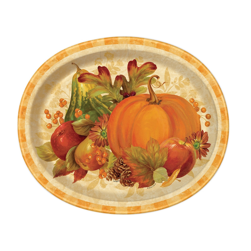 Fall Dinner Plates
 Pumpkin Harvest Fall Oval Paper Plates