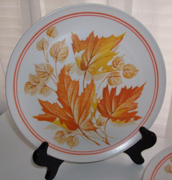 Fall Dinner Plates
 7 Orange Autumn Leaf Dinner Plates