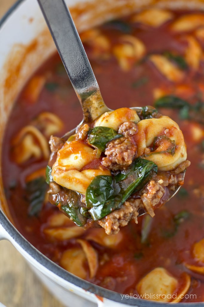 Fall Italian Recipes
 Tortellini Soup with Italian Sausage & Spinach Yellow