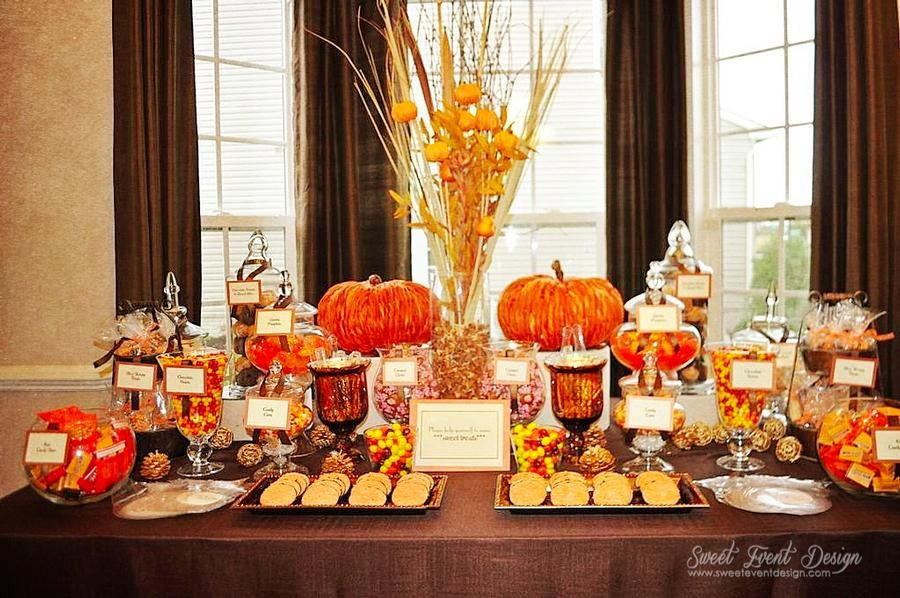Fall Theme Desserts
 fall themed candy buffet our wedding