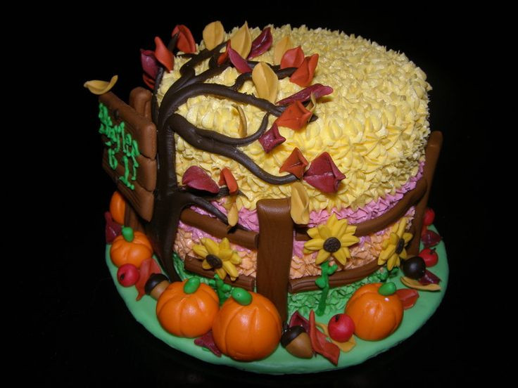 Fall Themed Birthday Cake
 Best 25 Fall theme cakes ideas on Pinterest