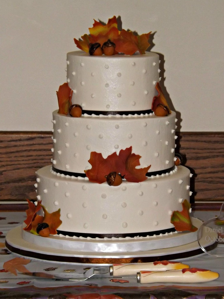 Fall Themed Wedding Cakes
 Fall themed buttercream wedding cake