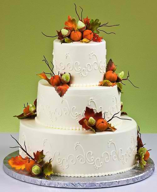 Fall Themed Wedding Cakes
 Autumn Wedding Cakes