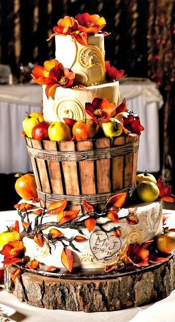 Fall Themed Wedding Cakes
 25 Apple Inspired Fall Wedding Ideas