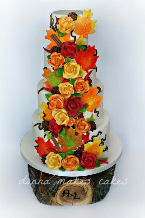 Fall Themed Wedding Cakes
 Autumn themed wedding cake cake by Donna Marsden