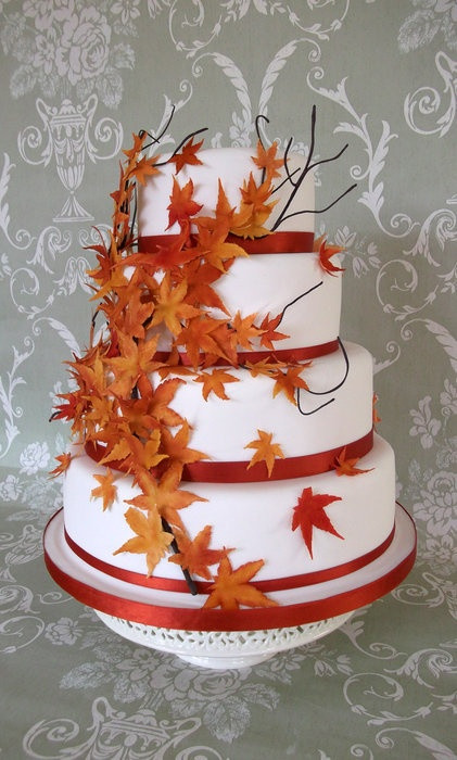 Fall Wedding Cakes With Leaves
 Vip Girl Dresses Have an autumn wedding
