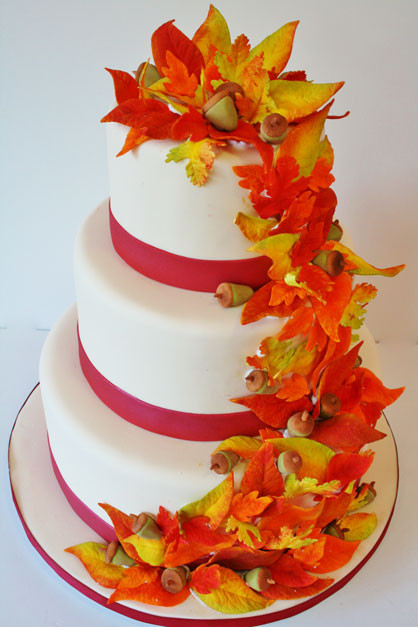 Fall Wedding Cakes With Leaves
 Wedding Cakes New Jersey Fall Leaves Custom Cakes