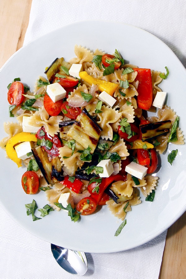 Farfalle Pasta Salad
 Whole Wheat Farfalle Pasta Salad with Peppers Eggplant