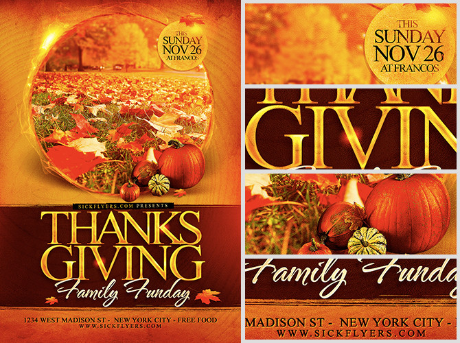 Festival Foods Thanksgiving Dinners
 Thanksgiving Funday Flyer Template FlyerHeroes