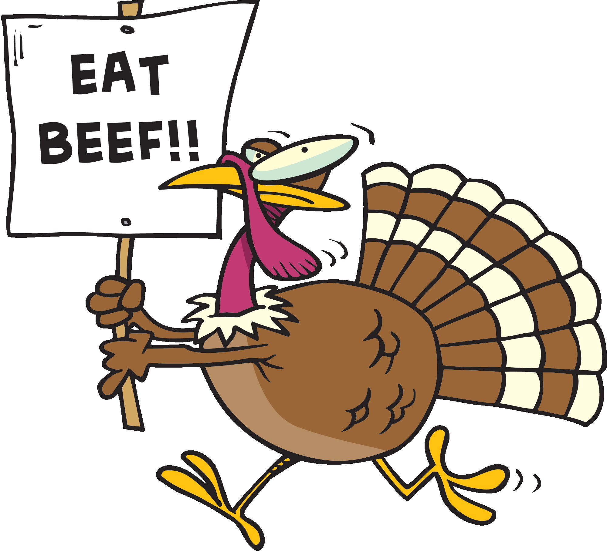 Funny Thanksgiving Turkey
 Eat Beef Funny Turkey Clipart Image