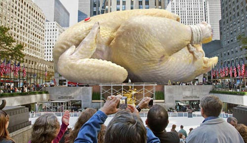 Giant Thanksgiving Turkey Dinner
 Giant Turkey Stuffing in New York Funny Bizarre