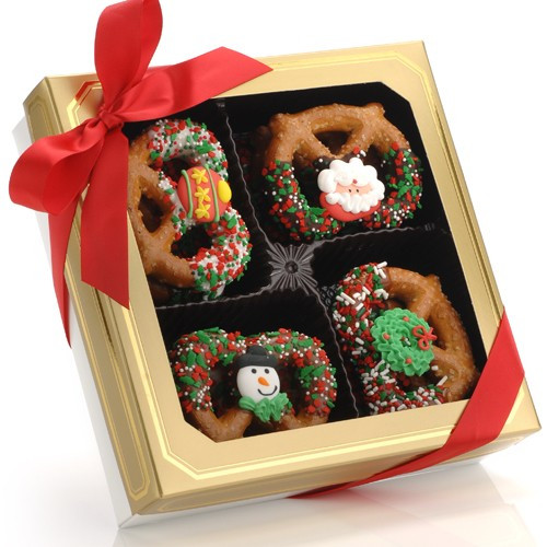 Gourmet Christmas Candy
 Gourmet Chocolate Pretzel Twists Christmas Cookie Gift