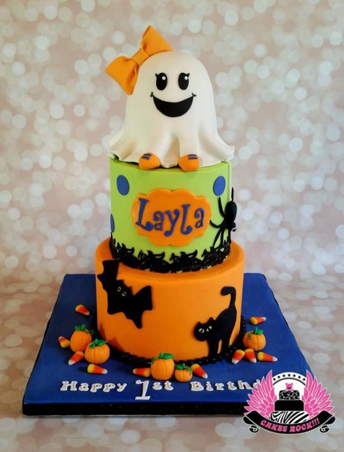 Halloween 1St Birthday Cake
 Halloween Ghost First Birthday Cake Cake by Cakes ROCK