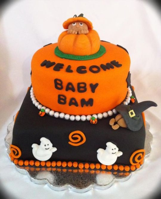 Halloween Baby Shower Cakes
 halloween baby shower cake Cake by Megan Cazarez
