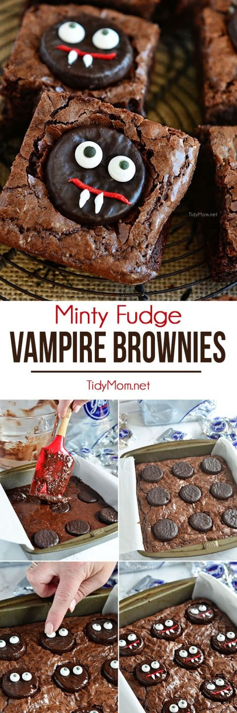 Halloween Brownies Ideas
 Minty Fudge Vampire Brownies