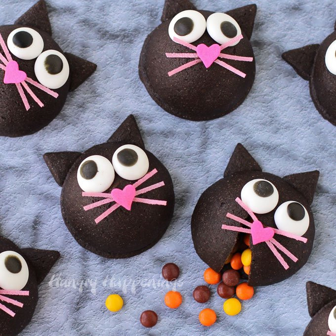 Halloween Cat Cookies
 Halloween Treat Candy Filled Black Cat Cookies