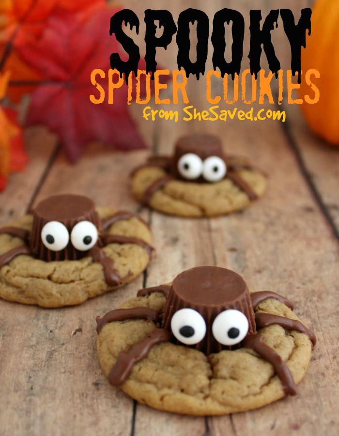 Halloween Cookies Recipes Easy
 Halloween Treat Spooky Spider Cookies SheSaved
