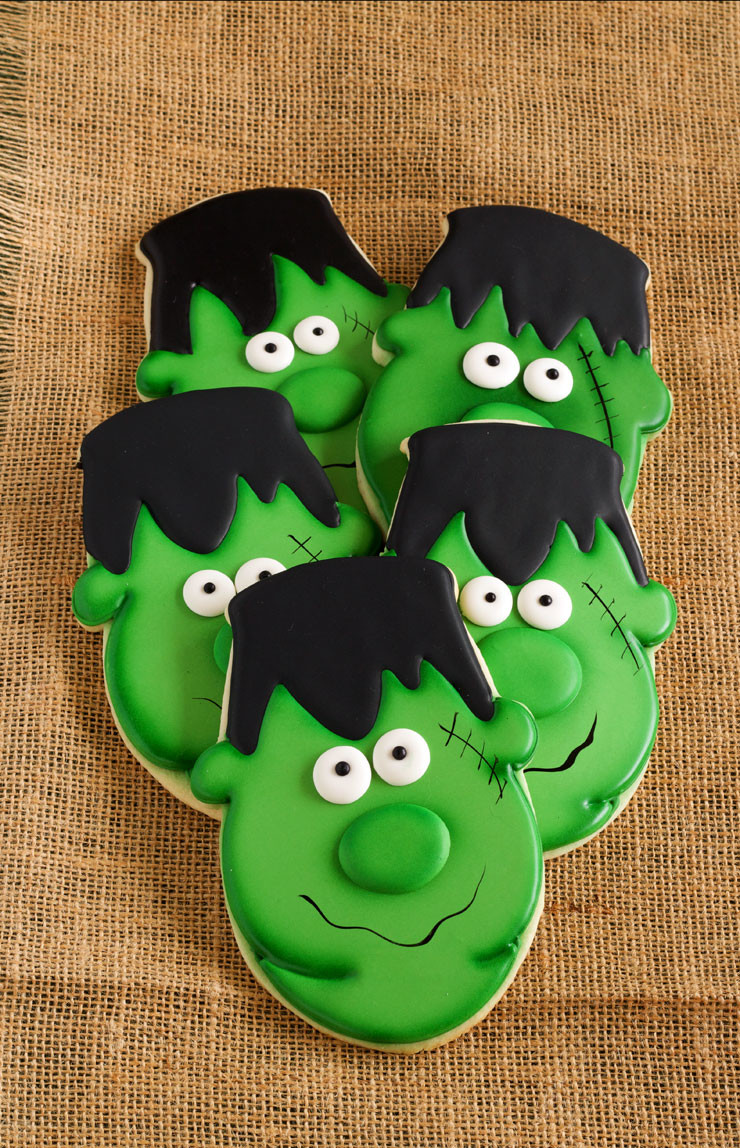 Halloween Decorated Sugar Cookies
 Easy Frankenstein Cookies