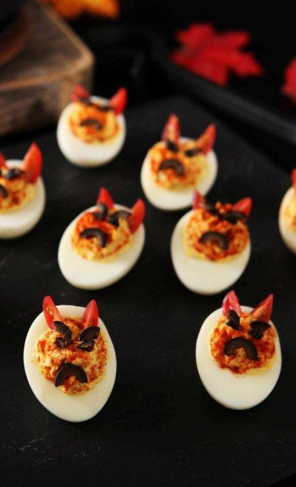 Halloween Deviled Eggs
 30 Creative Deviled Egg And Hard Boiled Egg Holiday Ideas