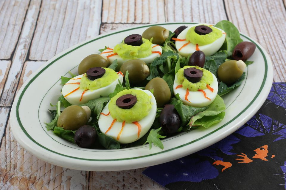 Halloween Deviled Eggs Recipes
 Halloween Deviled Egg Eyeballs Recipe