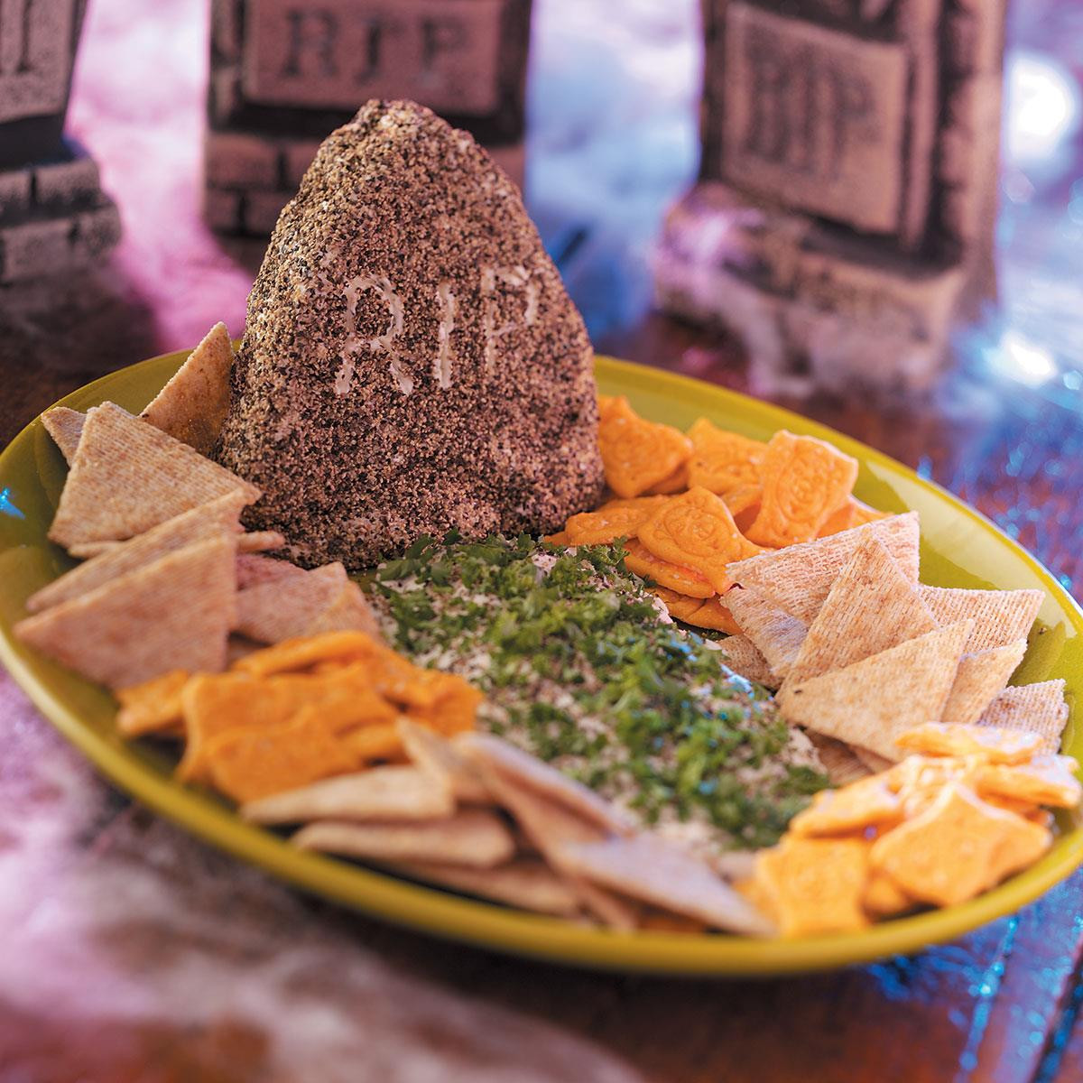 Halloween Dips And Spreads
 Peppered Tombstone Spread Recipe