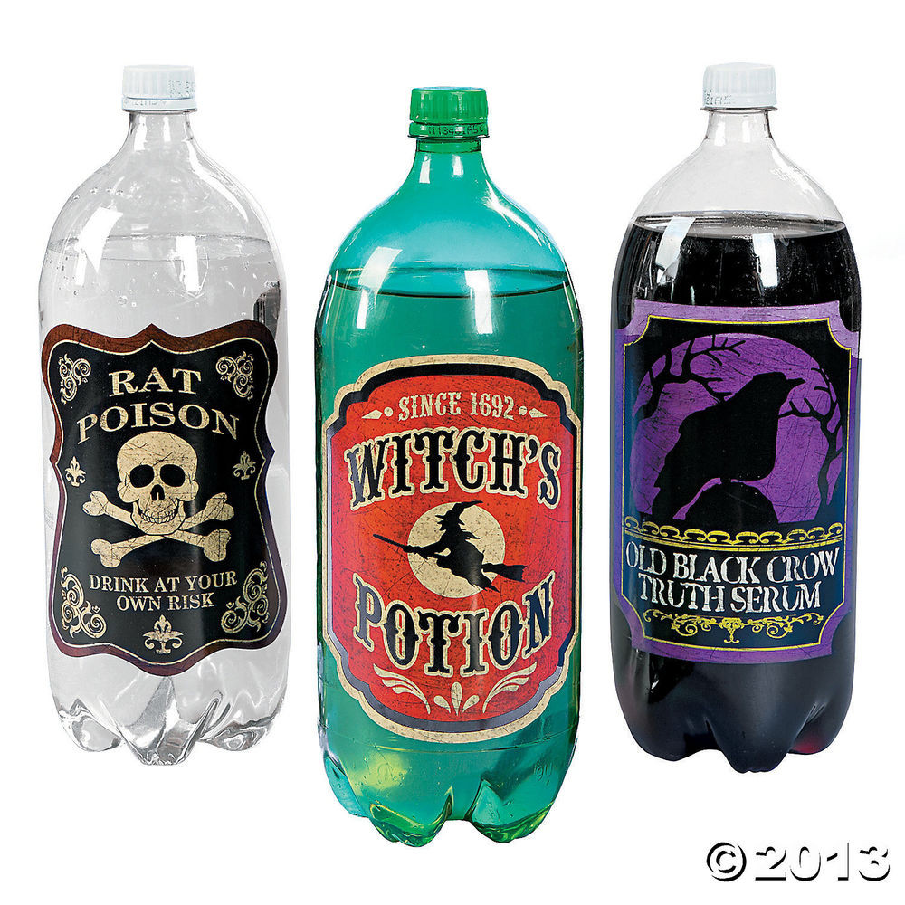 Halloween Drinks Labels
 12 HALLOWEEN Party Decoration 2 Liter DRINK Soda Poison