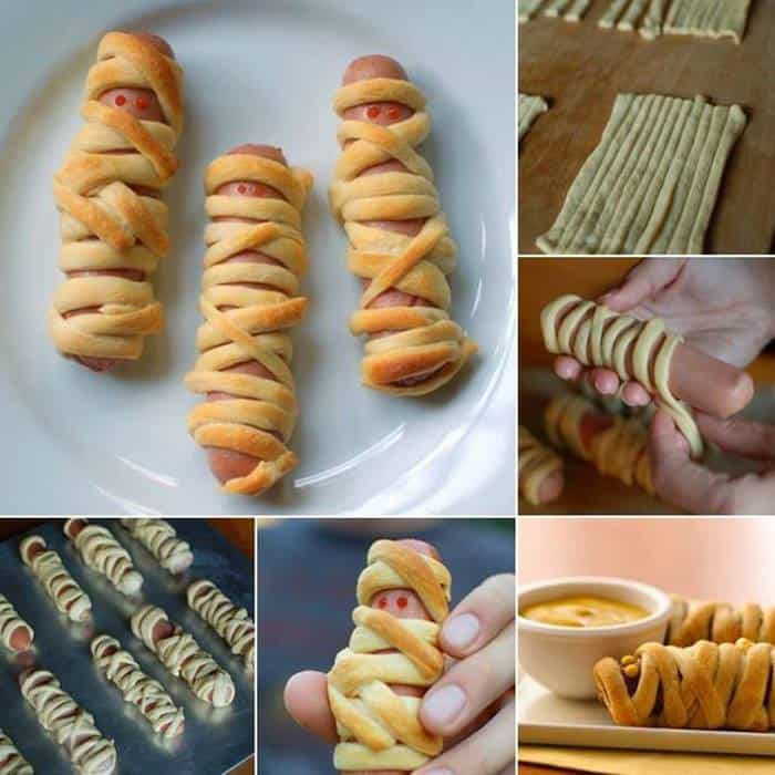 Halloween Mummy Hot Dogs
 Hot Dog Mummies Recipe