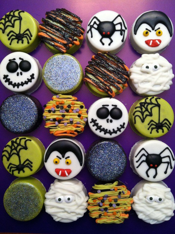 Halloween Party Cookies
 Chocolate covered Oreos cookies I made for our Halloween