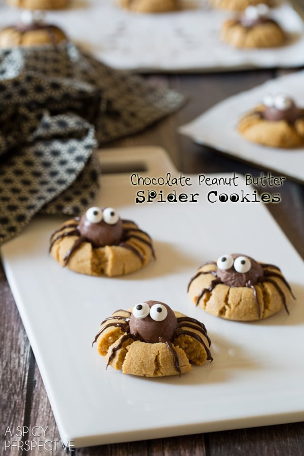 Halloween Peanut Butter Cookies
 Chocolate Peanut Butter Spider Cookies