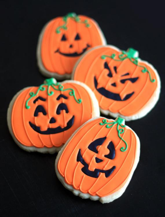 Halloween Pumpkin Cookies
 Items similar to Hand Decorated Sugar Cookies Halloween