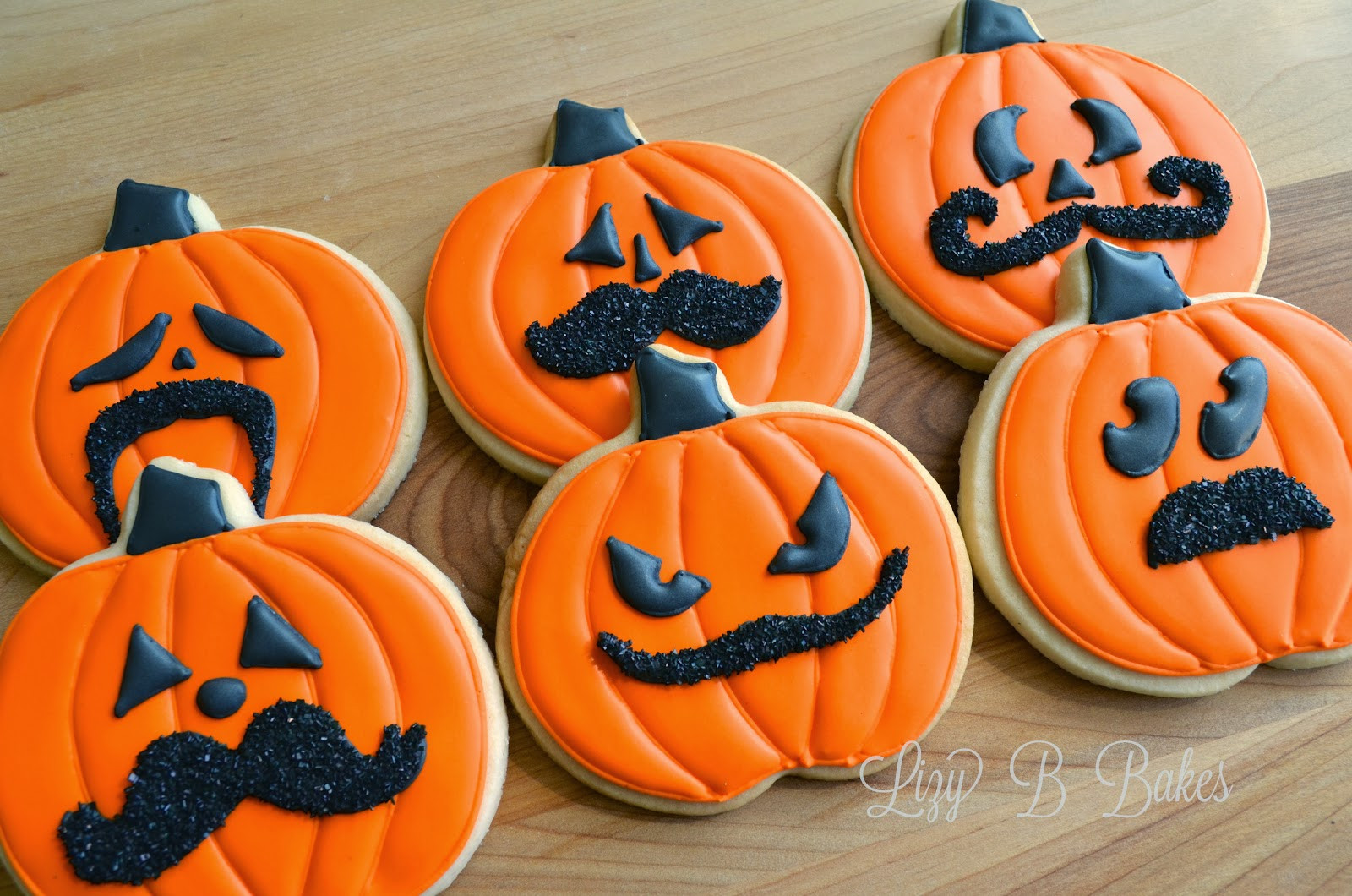 Halloween Pumpkin Cookies
 Lizy B Halloween Mustache Cookies