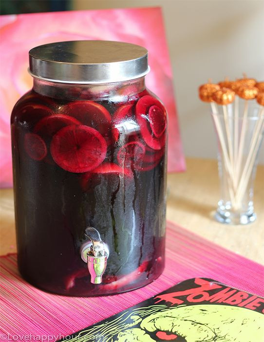 Halloween Rum Drinks
 Spiced Rum and Red Wine Sangria perfect for a Walking