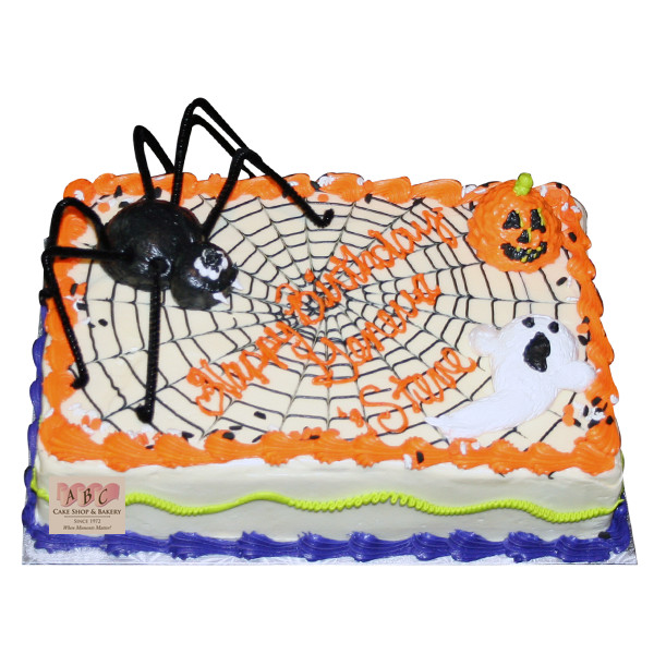 Halloween Sheet Cakes
 2069 Halloween Sheet Cake with Spider & Web ABC Cake