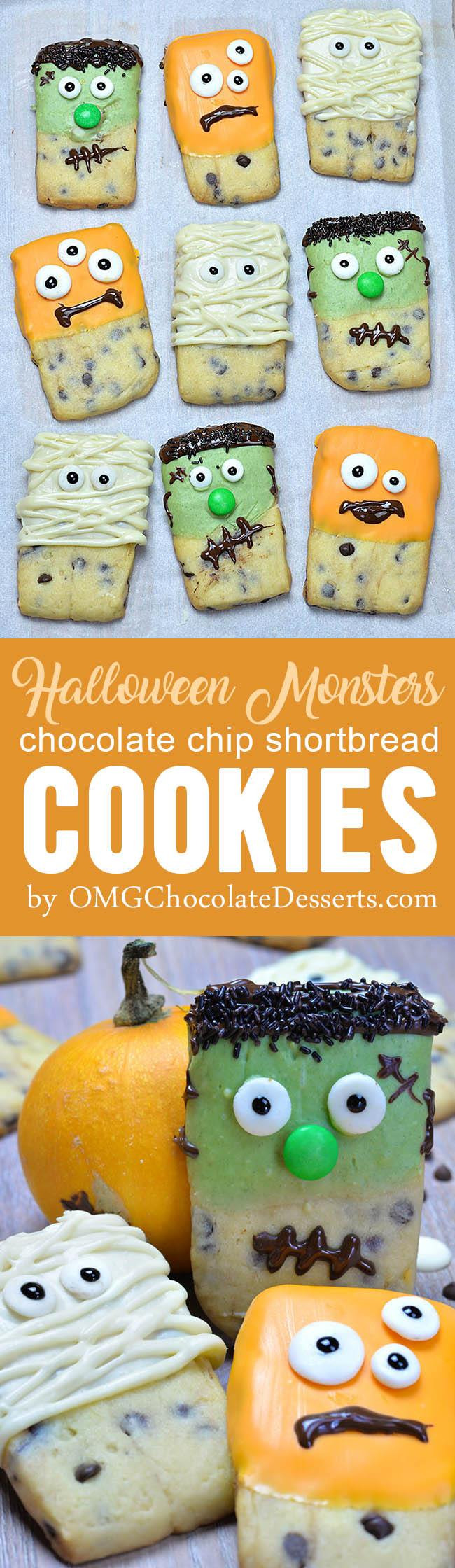 Halloween Shortbread Cookies
 Halloween Monsters Shortbread Cookies OMG Chocolate Desserts