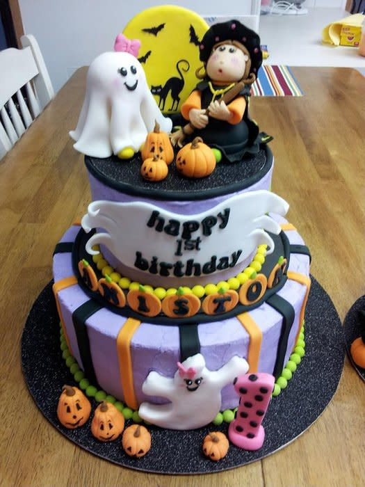 Halloween Theme Cakes
 Halloween 1st Birthday w Smash Cake cake by Peggy