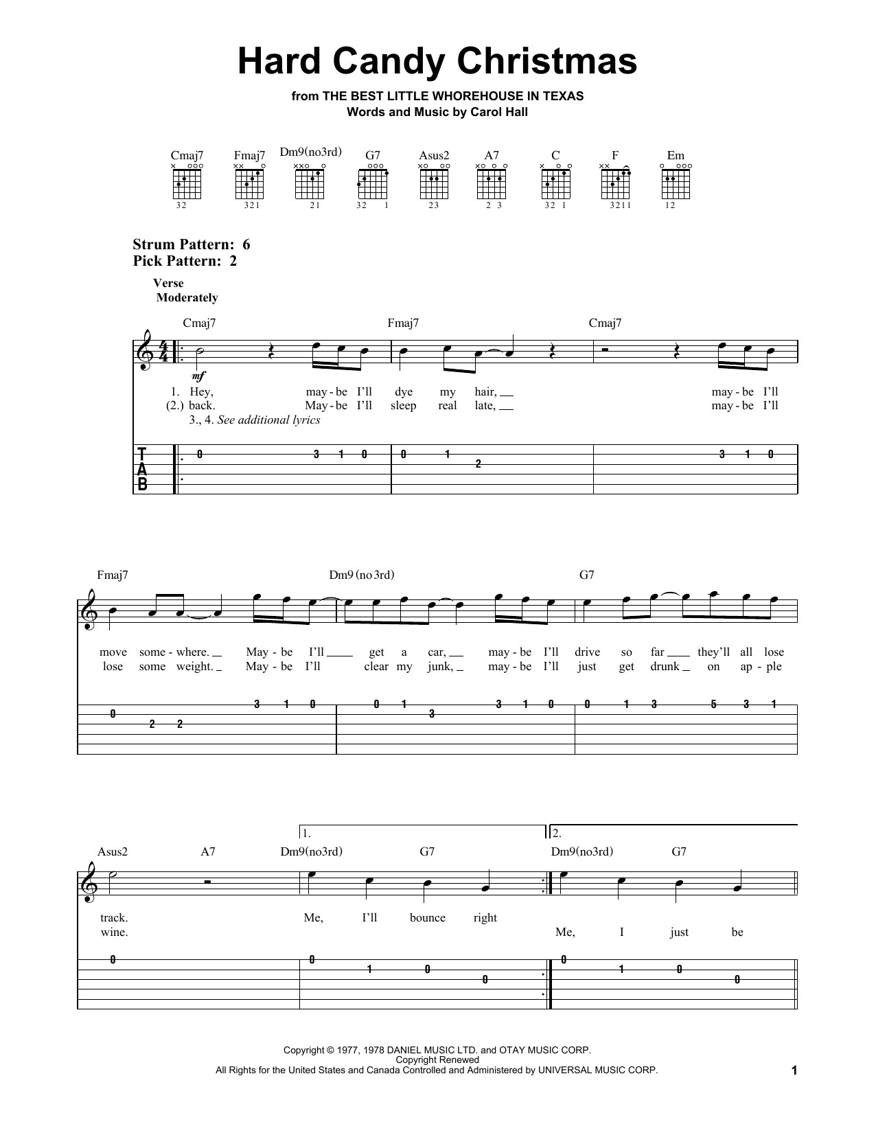 Hard Candy Christmas By Dolly Parton
 Hard Candy Christmas by Dolly Parton Easy Guitar Tab